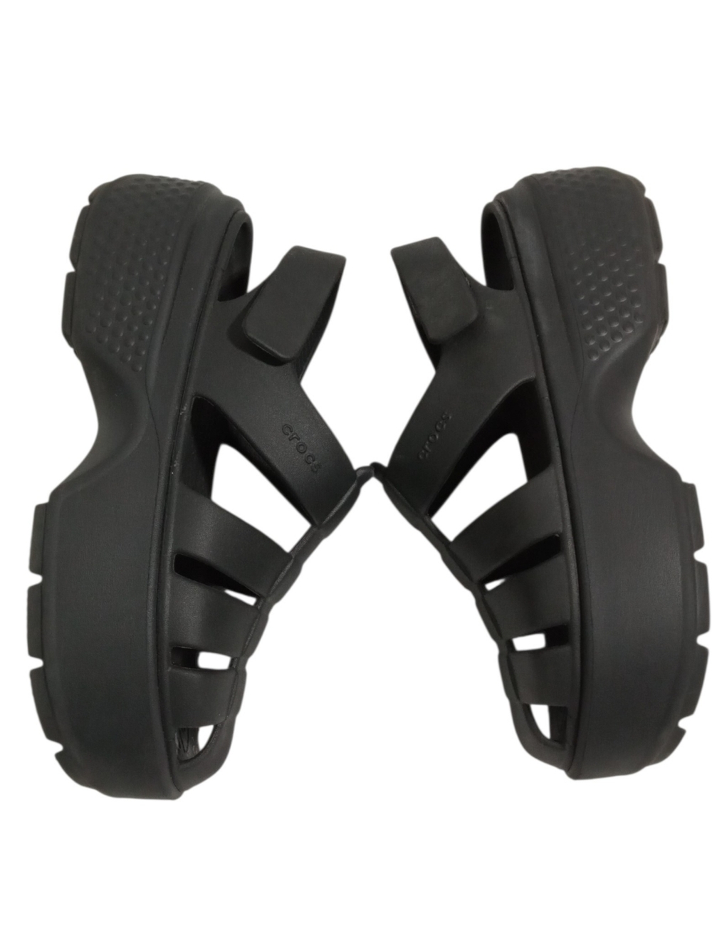 Crocs Stomp Fisherman Sandals Black Platform Chunky Comfort Sz M(7) W(9) - Picture 4 of 6